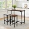 3-Piece Industrial Dining Set with 47.5 Inch Table and 2 Bar Stools